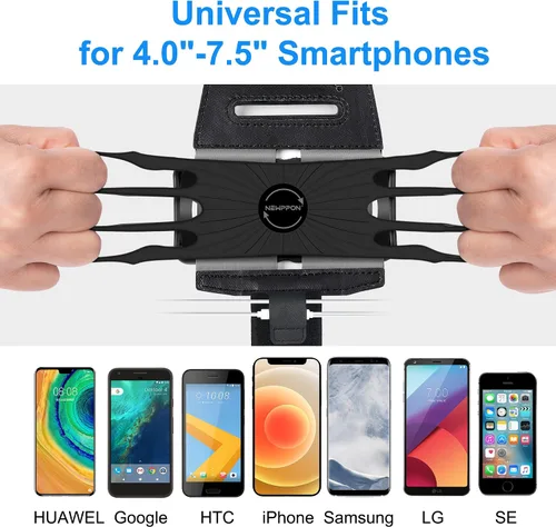 Vista 3 de Paquete de 10 soportes de teléfono celular para brazo - Correa de muñeca reflectante y ajustable, fundas para brazo compatibles con iPhone 16 15 14