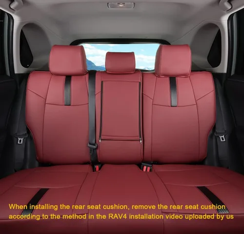 Vista 44 de Fundas de asiento RAV4 de ajuste personalizado, piel sintética impermeable para Toyota RAV4 2013-2018 (beige)