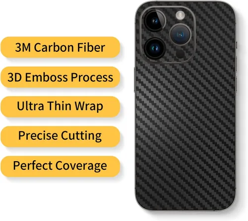 Vista 2 de Adhesivo para teléfono iPhone 11 Skin Wrap Vinilo de fibra de carbono ultra fino delgado Ultraligero Adhesivo protector de vidrio Película