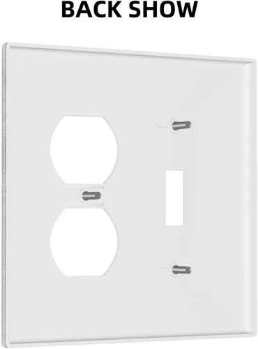 Vista 4 de Placa Decorativa para Interruptor de Luz con Veta de Madera Grizzly Cubiertas Decorativas de 2 Posiciones 1 Conmutador 1 Dúplex Placa de Pared