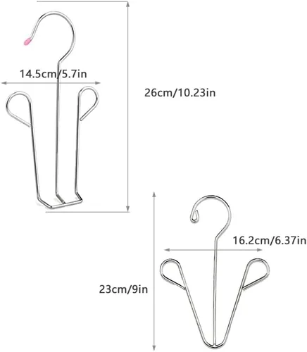 Vista 3 de Paquete de 4 ganchos para zapatos de secado de zapatos de acero inoxidable, organizador de almacenamiento para colgar zapatos húmedos y fangosos