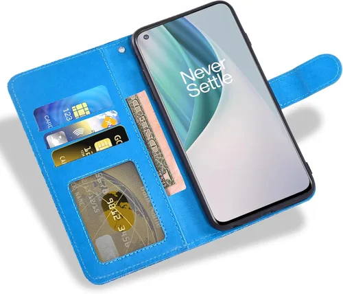 Vista 4 de Asuwish Funda de teléfono para OnePlus Nord N10 5G con protector de pantalla de vidrio templado y funda de cartera de encaje, soporte para tarjetas