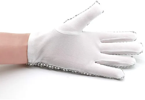 Vista 5 de Guantes de diamantes de imitación para niños espumosos guantes de lentejuelas guantes de traje para fiesta demostración Halloween regalo de Navidad