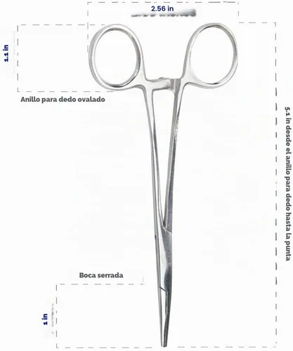 Vista 2 de Extractor de pelo de orejas y nariz para mascotas, recto y curvado, de acero inoxidable, pinzas de bloqueo de hemostato para el hogar, herramienta