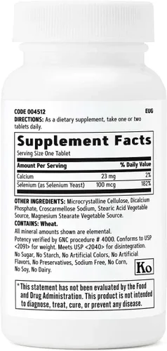 Vista 2 de GNC Selenio 100mcg Vegetariano - 100 Tabletas