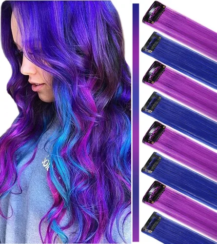 Vista 15 de Extensiones de cabello rosa ahumado con reflejos para fiesta de princesa, disfraz de Navidad para mujer (amarillo)