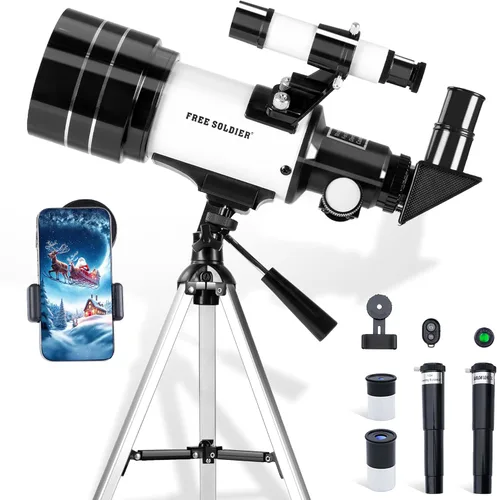Vista 15 de Telescopio para adultos Astronomía 2.756 in Apertura 11.811 in Longitud focal Telescopio astronómico portátil para principiantes mayores de 8 años