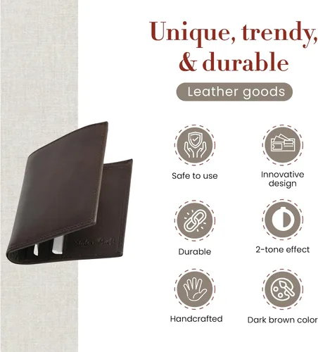 Vista 4 de Style N Craft Slim Bi-fold Hipster Leather Wallet, Full-Grain Leather Wallet