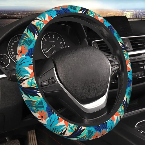 Vista 9 de Funda para volante de automóvil, protector antideslizante universal de 15 pulgadas de estilo bohemio oscuro, accesorios elásticos para auto