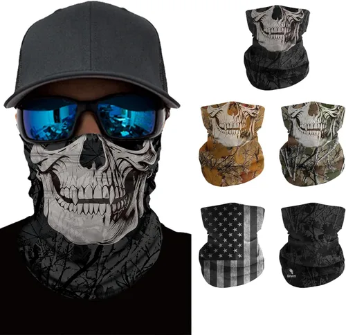Vista 16 de Máscara facial para hombres y mujeres, protección solar UPF 30+, transpirable, bandana para motocicleta, senderismo, pesca