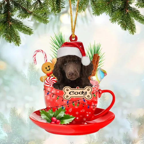 Vista 67 de NAZENTI Adorno personalizado de Alaskan Malamute en taza roja, adorno de Navidad personalizado para perros amantes de las mascotas, colgante
