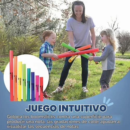 Vista 4 de Constructive Playthings Boomwhackers Music - Tubos de sonido sensorial, juego de 8