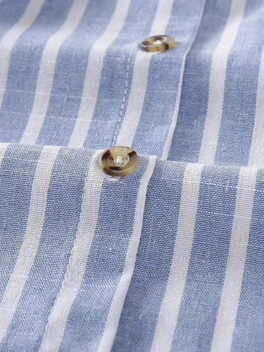 Vista 4 de Romwe Vestido de verano para niña con tirantes delgados botones frontales y cinturón