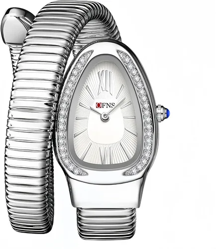 Vista 8 de OFNS Relojes de Serpiente para Mujeres Reloj de Pulsera Tipo Brazalete de Lujo con Forma de Serpiente con Diamantes de Cuarzo Esfera con Números