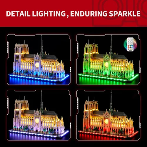 Vista 3 de BRIKSMAX Kit de luces compatible con LEGO Notre Dame Cathedral-Control
