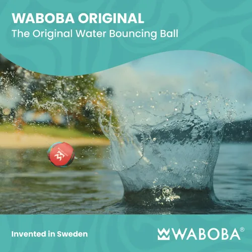 Vista 2 de Waboba Paquete de 2 pelotas de salto de agua para juegos de piscina y playa, pelota de rebote de agua, regalo para niños y adolescentes, abstracto