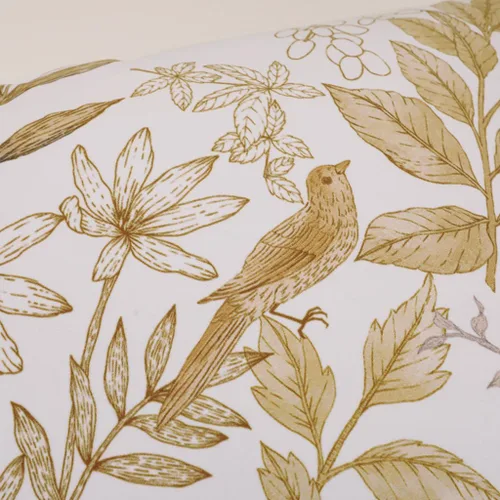 Vista 4 de patdrea Funda de almohada de terciopelo francés de diseño, 18 x 18 pulgadas Aviario