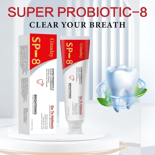 Vista 4 de 2 piezas de pasta de dientes probiótica SP-8, cuidado de limpieza profunda, aliento fresco con microbiota oral probiótico.