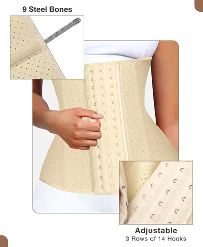 Vista 3 de Entrenador de cintura para mujer, corsé de látex para cintura