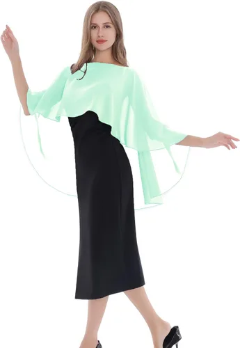 Vista 3 de Chales y envolturas para vestidos de noche para mujer, chal suave de dama de honor, capa de gasa, cubierta de boda