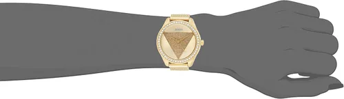 Vista 4 de GUESS Reloj analógico de cuarzo clásico para mujer con correa de acero inoxidable W1142L2 dorado pulsera Oro Pulsera