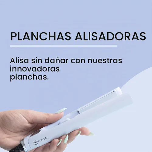 Vista 5 de InStyler Plancha de pelo de cerámica Curation – Plancha plana con bordes biselados para un peinado sin arrugas – Herramienta ligera y versátil que