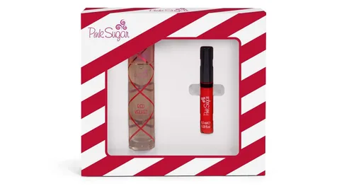 Vista 5 de Pink Sugar Red Velvet Perfume for Women, Eau de Toilette, Body Mist, Sweet and Fruity Long-Lasting Scent, Notes of Floral, Strawberry, and Caramel