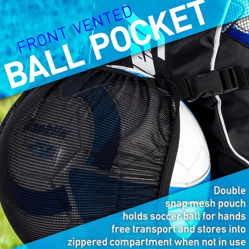 Vista 5 de Franklin Sports - Mochilas de fútbol - Bolsas de equipo de lujo para niños y niñas con soporte para pelotas - Tamaños para jóvenes y adultos