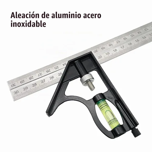 Vista 3 de Cuadrado de combinación de 12 pulgadas, marcado de 45 a 90 grados, herramientas de medición de carpintería para carpintería, juego cuadrado