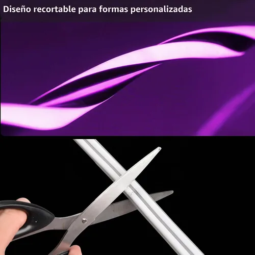Vista 3 de DELight AC 110-120V impermeable IP65 camión de comida RGB 10 pies extensión de luces de neón con control remoto y aplicación sincronización