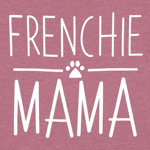 Vista 18 de Camiseta de manga corta con texto en inglés «Frenchie Mama», con estampado de letras para mujer, estilo casual