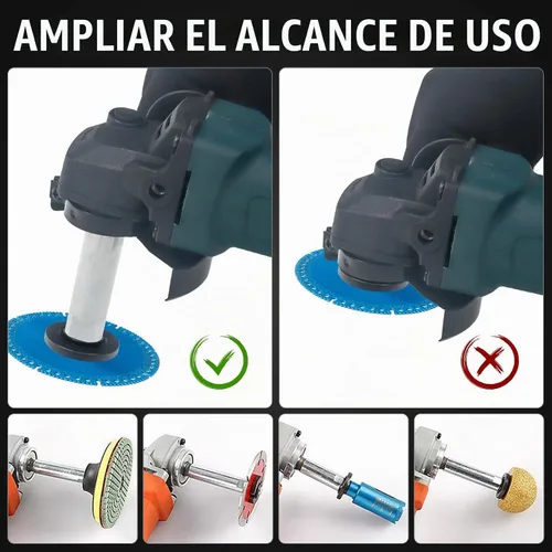 Vista 5 de 12 piezas de kit de accesorios para amoladora angular con tuercas de brida, varilla de conexión de eje extendido para amoladora angular con rosca