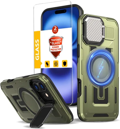 Vista 21 de Funda magnética para Google Pixel 9A compatible con cargador inalámbrico MagSafe, para Pixel 9A, funda de teléfono integrada de 360 °, con 2