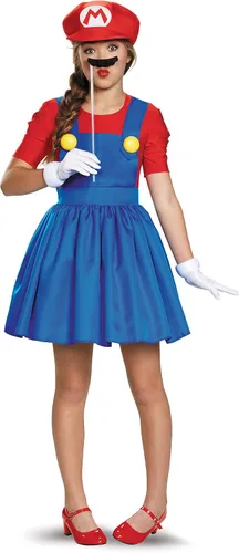 Vista 2 de Disfraz de falda Mario para mujer, Rojo