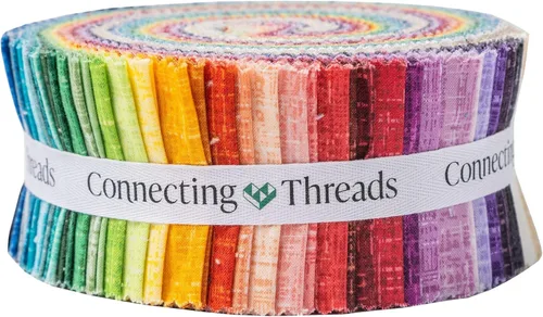 Vista 10 de Connecting Threads Blender Collection - Paquete de 40 tiras de tela de algodón precortadas de 2.5 pulgadas (tono cambray)