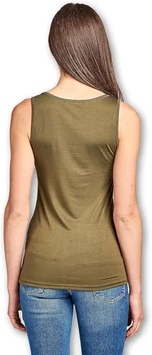 Vista 4 de Camiseta sin mangas de bambú extra suave para mujer, fabricada en Estados Unidos