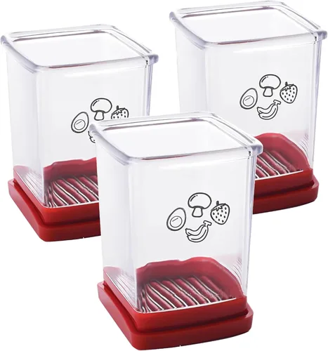 Vista 12 de Cortador y picador de frutas - Cortador de tazas para fresa, uva, plátano, champiñones, utensilios de cocina para frutas y verduras, herramienta