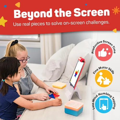 Vista 5 de Osmo Kit de genios, de 6 a 10 años, juegos de ortografía, matemáticas y creatividad, tableta Fire