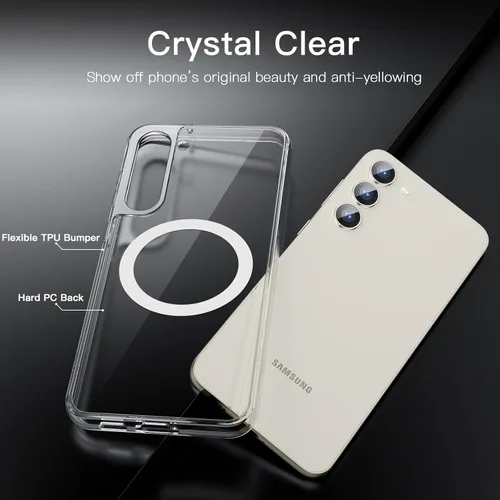 Vista 3 de JETech Funda magnética para Samsung Galaxy S23 de 6.1 pulgadas, compatible con MagSafe, funda protectora a prueba de golpes, parte trasera