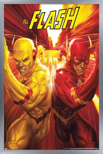 Vista 16 de Trends International DC Comics - The Flash and The Reverse Flash - Race Wall Poster, 14.725" x 22.375", Barnwood Framed Version