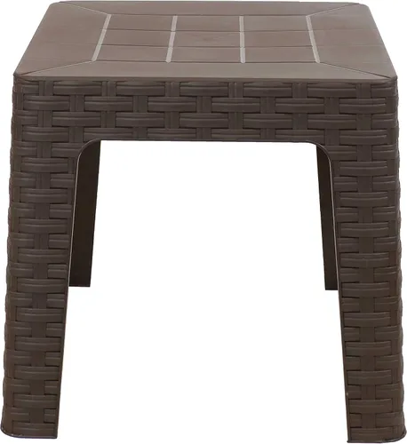 Vista 8 de Sunnydaze Adirondack - Mesa auxiliar pequeña para exteriores para elementos esenciales de balcón, mesa auxiliar cuadrada de plástico para patio