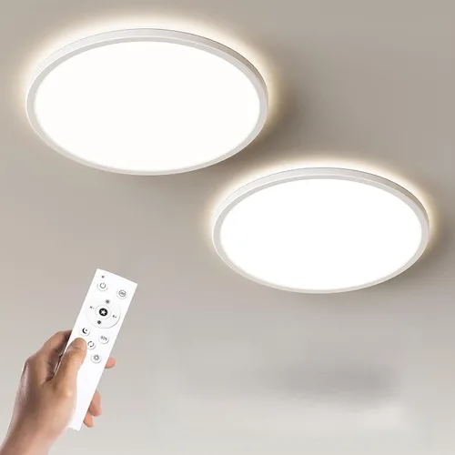 Vista 10 de BLNAN Lámpara de techo LED regulable con control remoto, 12 pulgadas, 3000 K-6500 K, color de luz ajustable, moderna lámpara de techo ultrafina