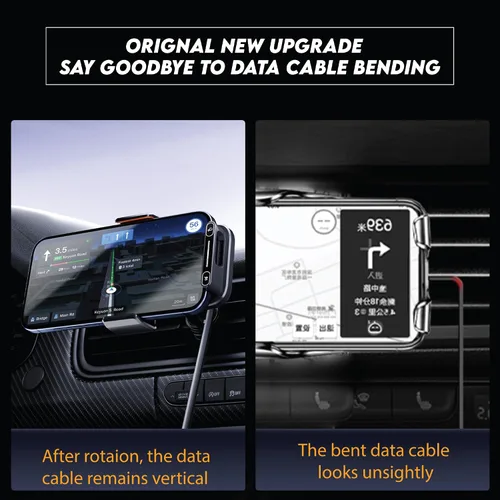 Vista 4 de Soporte de teléfono inalámbrico para cargador de coche de 15 W con control de gestos, sujeción automática Hands free operation, 90 degree auto
