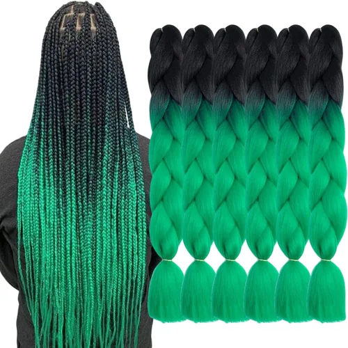 Vista 47 de Beige (613) Cabello trenzado 6 paquetes de extensiones de cabello sintético de 24 pulgadas, extensiones de cabello trenzado Jumbo Ombre trenzado