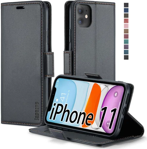 Vista 23 de japezop Funda para iPhone 11 Pro, iPhone 11 Pro funda tipo cartera para mujeres u hombres con [bloqueo RFID] soporte para tarjetas de crédito, funda