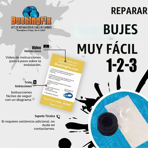 Vista 7 de BushingFix JE1Kit - Kit de reparación de bujes de cable de cambio de transmisión automática, buje de cable de cambio de repuesto, kit de reparación