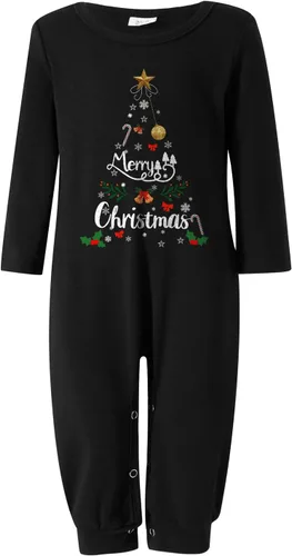 Vista 4 de Pijamas de Navidad a juego para la familia, conjuntos de pijamas de Navidad clásicos rojos para mujeres, hombres, niños, perros y bebés
