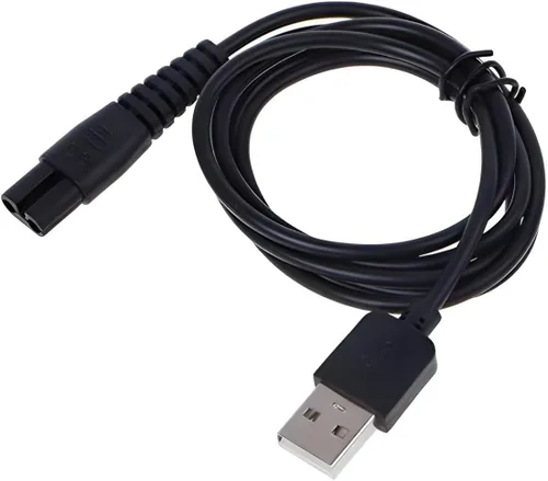 Vista 3 de KEMEI Cable cargador de maquinilla de afeitar y cortapelos Cable cargador recargable USB Razor doble boca redonda