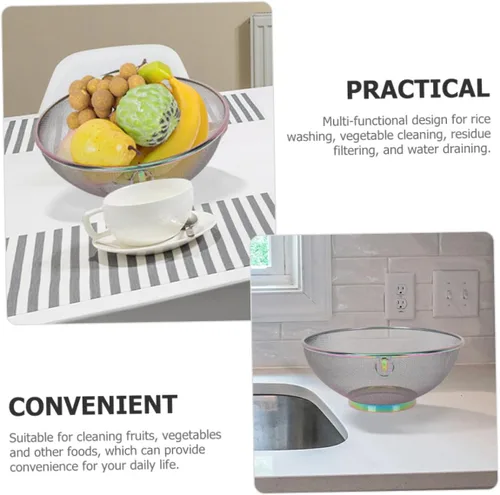 Vista 7 de NUOBESTY Colador de cocina de malla fina de acero inoxidable para lavar frutas, verduras y granos, filtro de alimentos para un drenaje eficiente