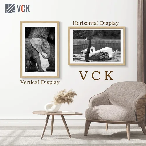 Vista 190 de VCK Marcos para póster de madera maciza de 22.375 x 34 pulgadas, marco de fotos A1 negro con montaje en pared, paquete de 3